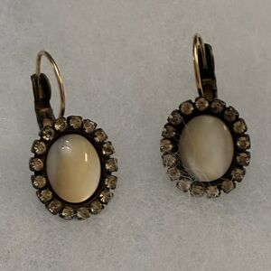 Elegant Silver-Tone Earrings with Cream Accents